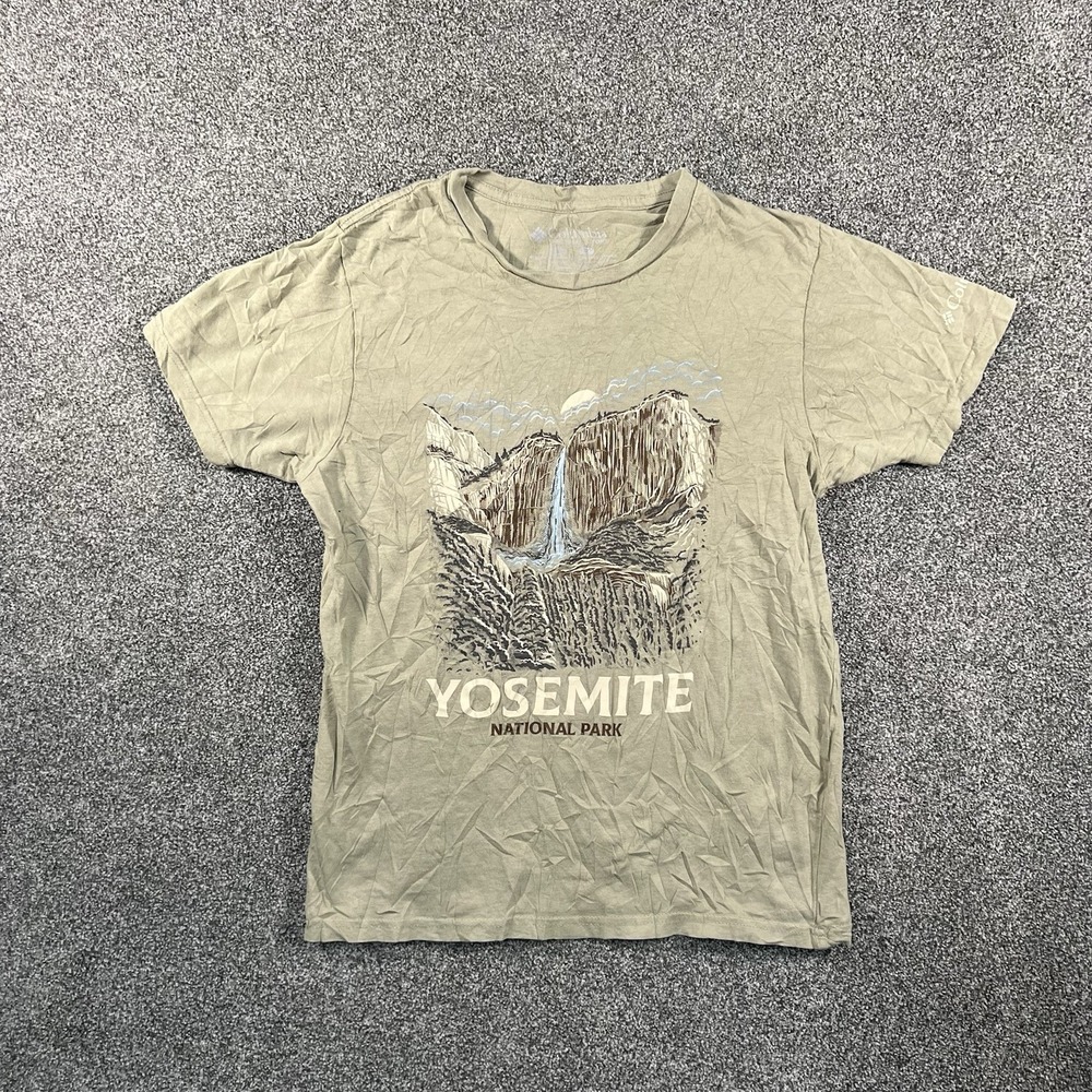 Columbia Yosemite National Park Youth M Graphic T Shirt Outdoor Hiking Tee Green